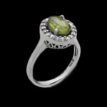 انگشتر زبرجد الماس تراش نقره زنانه طرح سهیلا