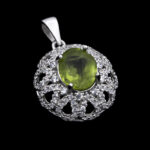 گردنبند زبرجد الماس تراش نقره زنانه طرح عصمت - Image 4