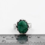 انگشتر زمرد الماس تراش نقره مردانه آرش - Image 3