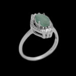 انگشتر زمرد زامبیا الماس تراش نقره زنانه طرح سحرناز