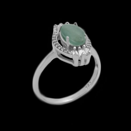 انگشتر زمرد زامبیا الماس تراش نقره زنانه طرح سحرناز