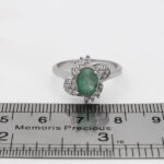 انگشتر زمرد زامبیا الماس تراش نقره زنانه طرح سرافشان - Image 2