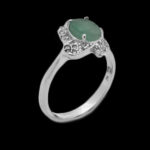 انگشتر زمرد زامبیا الماس تراش نقره زنانه طرح سرافشان - Image 4