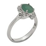 انگشتر زمرد زامبیا الماس تراش نقره زنانه طرح سرافشان