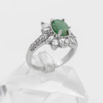 انگشتر زمرد زامبیا الماس تراش نقره زنانه طرح سروگل - Image 3