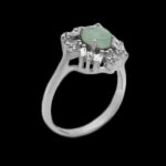 انگشتر زمرد زامبیا الماس تراش نقره زنانه طرح سنیه - Image 4