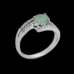 انگشتر زمرد زامبیا الماس تراش نقره زنانه طرح سها