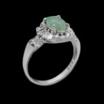 انگشتر زمرد زامبیا الماس تراش نقره زنانه طرح سهاد