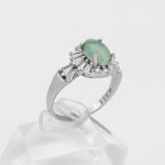 انگشتر زمرد زامبیا الماس تراش نقره زنانه طرح سهاد - Image 3