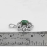 گردنبند زمرد الماس تراش نقره زنانه طرح چمن - Image 4