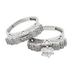 حلقه و پشت حلقه نقره زنانه طرح سوده