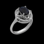 انگشتر یاقوت کبود الماس تراش نقره زنانه طرح ساحل - Image 4