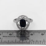 انگشتر یاقوت کبود الماس تراش نقره زنانه طرح ساحل - Image 2