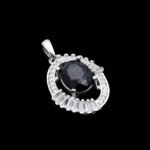 گردنبند یاقوت کبود الماس تراش نقره زنانه طرح درنا - Image 4