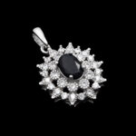 گردنبند یاقوت کبود الماس تراش نقره زنانه طرح دینا - Image 4