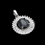 گردنبند یاقوت کبود الماس تراش نقره زنانه طرح دیبا - Image 4