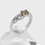 انگشتر الکساندریت الماس تراش نقره زنانه طرح ستایش - Image 3