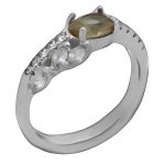 انگشتر الکساندریت الماس تراش نقره زنانه طرح ستایش