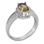 انگشتر الکساندریت الماس تراش نقره زنانه طرح سامیا