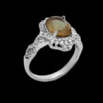 انگشتر الکساندریت الماس تراش نقره زنانه طرح سپیدخت - Image 4