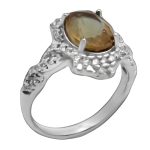 انگشتر الکساندریت الماس تراش نقره زنانه طرح سپیدخت