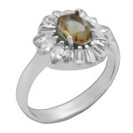 انگشتر الکساندریت الماس تراش نقره زنانه طرح سودابه