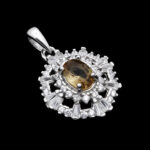 گردنبند الکساندریت الماس تراش نقره زنانه طرح زری - Image 4