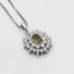 گردنبند الکساندریت الماس تراش نقره زنانه طرح زرین - Image 3