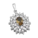 گردنبند الکساندریت الماس تراش نقره زنانه طرح زرین