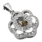 گردنبند الکساندریت الماس تراش نقره زنانه طرح نرگس