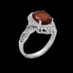 انگشتر گارنت الماس تراش نقره زنانه طرح سپیدخت - Image 4