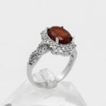 انگشتر گارنت الماس تراش نقره زنانه طرح سپیدخت - Image 3