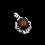 گردنبند نقره زنانه طرح رقیه با سنگ گارنت - Image 4