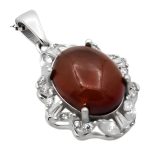 گردنبند نقره زنانه طرح رقیه با سنگ گارنت