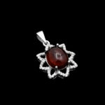 گردنبند نقره زنانه طرح خضرا با سنگ گارنت - Image 4