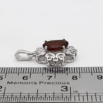 گردنبند نقره زنانه طرح سیما با سنگ گارنت الماس تراش - Image 2