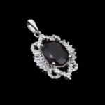 گردنبند گارنت الماس تراش نقره زنانه طرح دلسا - Image 4