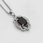 گردنبند گارنت الماس تراش نقره زنانه طرح دلسا - Image 2