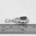 گردنبند نقره زنانه با سنگ گارنت الماس تراش طرح مهدیه - Image 3