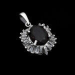 گردنبند نقره زنانه با سنگ گارنت الماس تراش طرح سالینا - Image 4