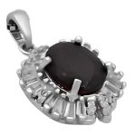 گردنبند نقره زنانه با سنگ گارنت الماس تراش طرح سالینا