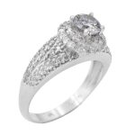 حلقه تک نگین نقره زنانه طرح سدیف