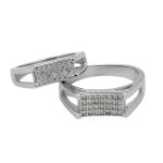 ست حلقه نقره زنانه مردانه طرح ژینا