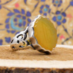 انگشتر شرف الشمس نقره مردانه طرح شمسه "حسبی الله" + حکاکی - Image 2