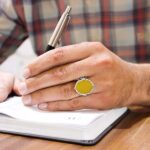 انگشتر شرف الشمس نقره مردانه طرح شمسه "حسبی الله" + حکاکی - Image 3