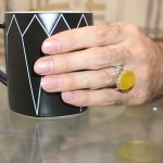 انگشتر شرف الشمس نقره مردانه طرح شمسه "حسبی الله" + حکاکی - Image 9