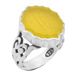 انگشتر شرف الشمس نقره مردانه طرح شمسه "حسبی الله" + حکاکی