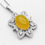 گردنبند شرف الشمس زنانه نقره طرح مهین تاج + حکاکی - Image 3