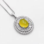 گردنبند شرف الشمس زنانه نقره طرح هاسینه + حکاکی - Image 3