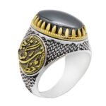 انگشتر حدید صینی نقره مردانه طرح آمدم ای شاه + حکاکی